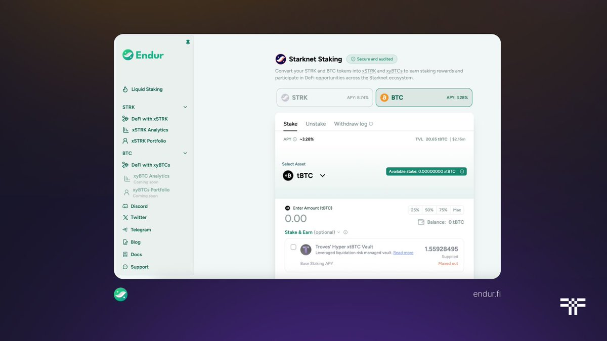 tBTC on Endur.Fi | Threshold Network