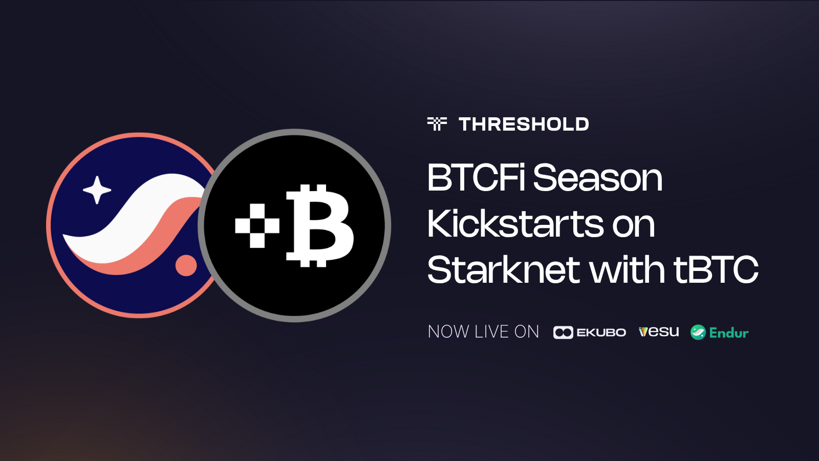 tBTC Goes Live on Starknet | Threshold Network