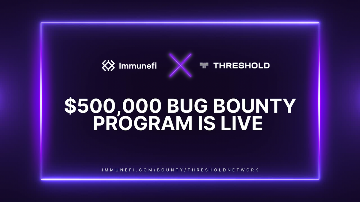 Threshold lanza un programa de recompensas por la detección de errores por valor de 500 000 USD en colaboración con Immunefi