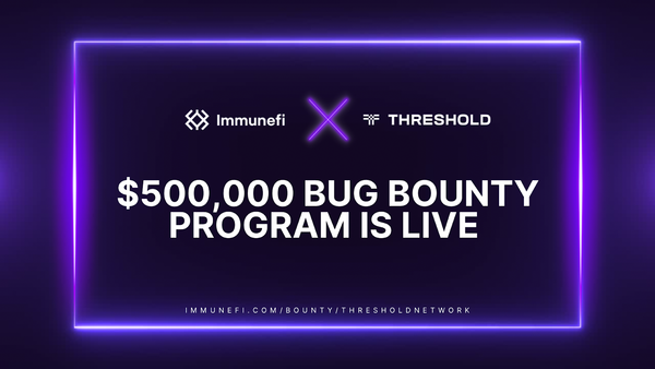 Threshold Launches a $500k Bug Bounty Program in Partnership with Immunefi